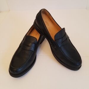 *H.S.* Trask Men's Handsewn Bison Black Leather Penny Loafers Size 13W V…
